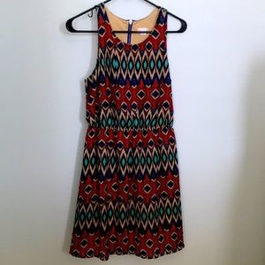 (M) Geo Print Quarter-Zip Dress